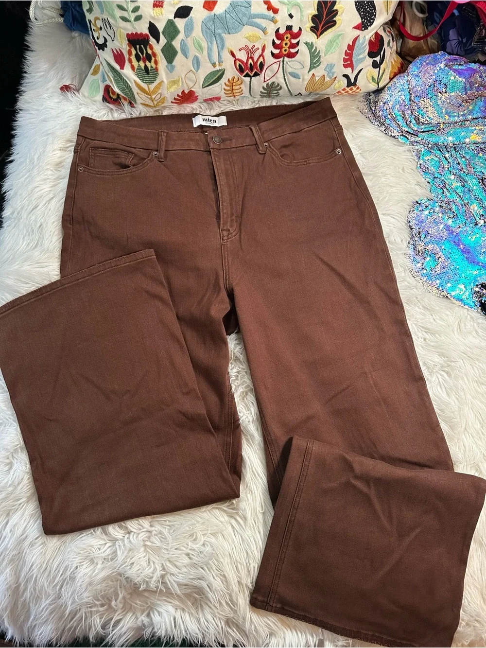 Mica Los Angeles • Chocolate Brown Straight Leg Jeans